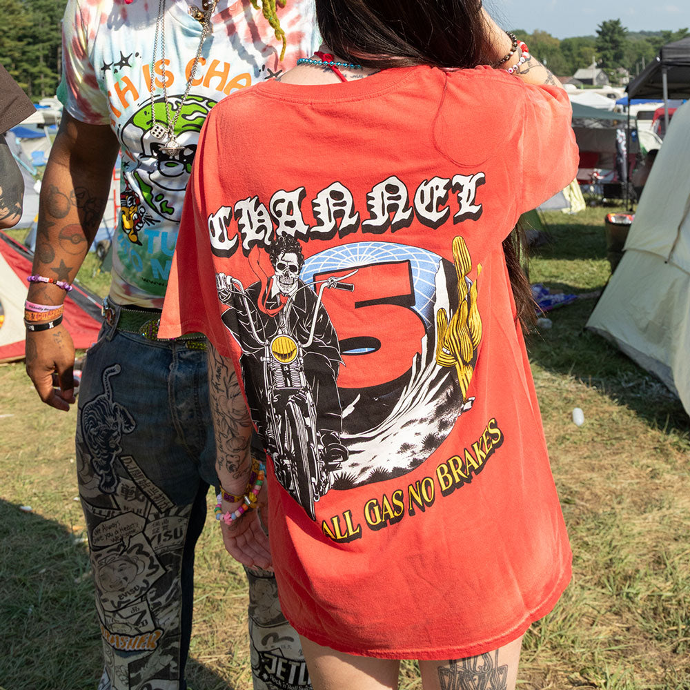ALL GAS | RED SUN-FADED TEE