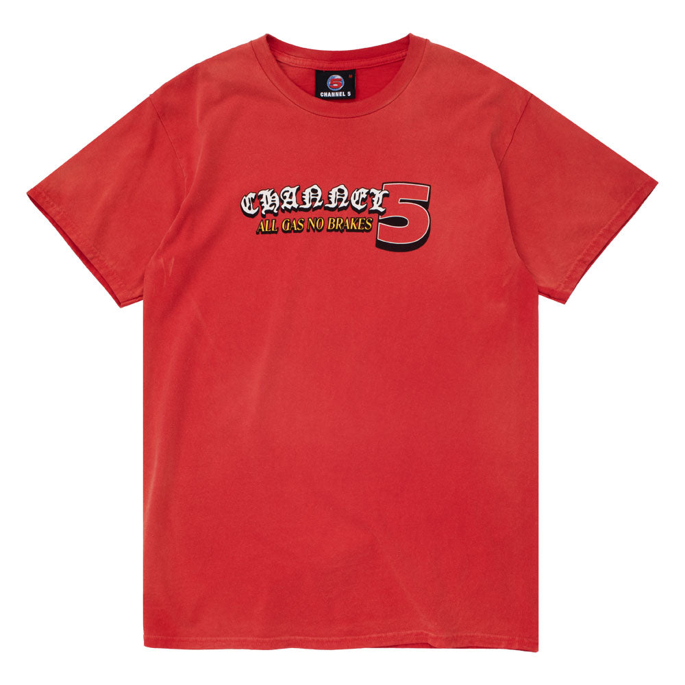 ALL GAS | RED SUN-FADED TEE
