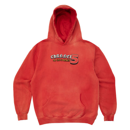 ALL GAS | RED SUN-FADED HOODIE