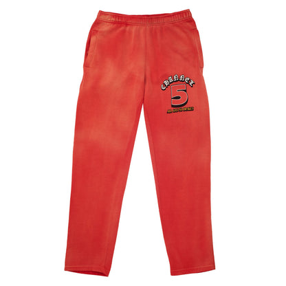 ALL GAS | RED SUN-FADED SWEATPANTS