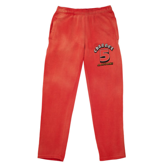 ALL GAS | RED SUN-FADED SWEATPANTS
